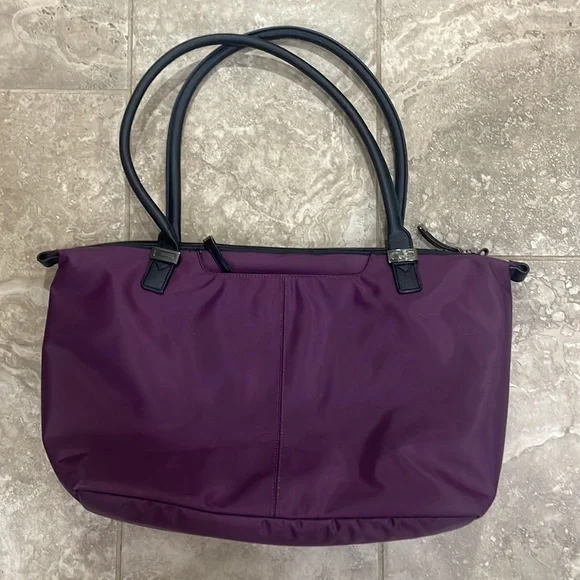Samsonite Jordyn Laptop Tote Bag‎ Briefcase Purple Black Padded Laptop Pocket - Picture 3 of 15